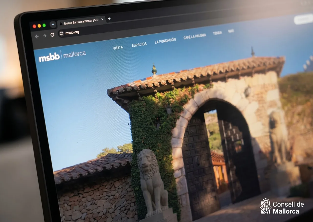 Web del Museu Sa Bassa Blanca amb el logotip del Consell de Mallorca